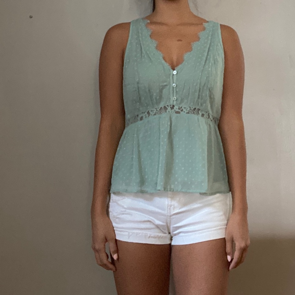A&F green dot tank top